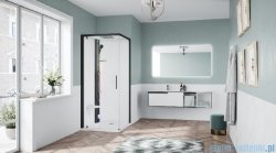 Novellini Glax 1 2.0 kabina z sauną parową 80x80 lewa czarna G21GF89SM5-1HH