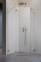 Radaway Essenza Pro Brushed Gold Ptj kabina pięciokątna 90x80 lewa szczotkowane złoto 10100000-99-01L/10100600-01-01