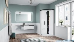 Novellini Glax 1 2.0 kabina z sauna parową 100x100 czarna G21R109M5-1HH