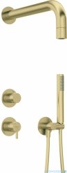 Deante SILIA Zestaw prysznicowy podtynkowy z główką prysznicową złoty szczotkowany NQS_R9XK