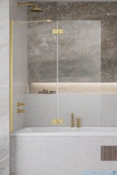 Radaway Essenza Gold PND II parawan nawannowy 140cm lewy złoty połysk/przejrzyste 110002140-09-01L