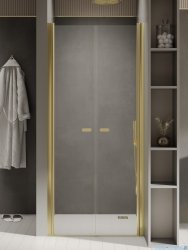 New Trendy New Soleo Light Gold 100x195 cm drzwi wnękowe podwójne złoty połysk/szkło przejrzyste D-0457A