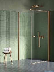 New Trendy New Soleo Copper Brushed 90x110x195 cm kabina wspornik prosty miedź szczotkowana/szkło przejrzyste K-1975-WP