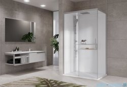 Novellini Glax 2 2.0 kabina z hydromasażem 120x80 lewa srebrna G222P120SM1-1BB
