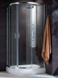 Radaway Premium Plus E Kabina prysznicowa 90x80 szkło fabric + brodzik Siros E Compact prawy + syfon 30492-01-06N