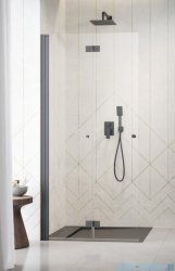 Radaway Nes 6 Brushed GunMetal KDD B kabina walk-in 90cm lewa szczotkowany grafit szkło przejrzyste 10024090-92-01L