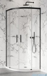 Radaway Idea Black Pdd kabina 80x90cm szkło czarny mat/szkło przejrzyste 387139-01-01/387150-54-01