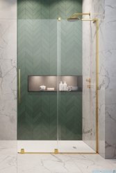 Radaway Furo Gold SL kabina Walk-in 100x200cm prawa złoty połysk/szkło przejrzyste 10306538-09-01R/10110494-01-01