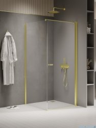 New Trendy New Soleo Light Gold 100x70x195 cm kabina wspornik skośny złoty połysk/szkło przejrzyste K-1845-WP