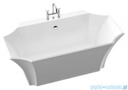 Marmorin La Donna wanna przyścienna z przelewem i 3 otworami na baterie 164x89 biała 565165020213