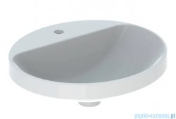 Geberit VariForm Umywalka owalna z półką z otworem na baterię, bez przelewu 50x45cm szkliwiony spód KeraTect 500.715.00.2