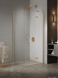 New Trendy Nesta Gold Brushed kabina 120x70x200 cm prawa wspornik równoległy złoto szczotkowane/szkło przejrzyste K-4454