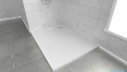 Vayer Bumerang 140x90cm Brodzik prostokątny z konglomeratu marmurowego lewy