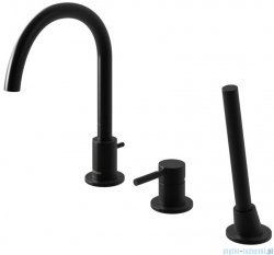 Kohlman Roxin Black 3-otworowa bateria wannowa czarny półmat QB241RB
