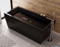 Besco Vera wanna czarna 180x80cm wolnostojąca z przelewem #WKV-180-WO-CZ