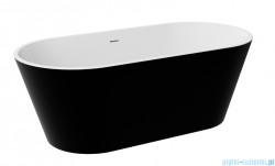 Besco Deeva B&W 170x80 cm wanna wolnostojąca Czarno Biała +  syfon chrom #WWA-170-DBC
