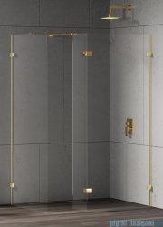 New Trendy Eventa Gold Shine kabina walk-in 140x120x200 cm z dodatkową ścianką przejrzyste EXK-4891/EXK-4868