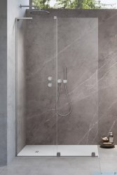 Radaway Furo SL Brushed Nickel kabina Walk-in 100x200cm lewa szczotkowany nikiel 10306538-91-01L/10110494-01-01