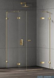 New Trendy Eventa Gold Shine kabina prysznicowa prostokątna 130x100x200 cm prawa przejrzyste Złoty połysk EXK-4789