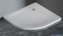 New Trendy Mild Satin Brodzik akrylowy półokrągły 80x80x4,5 cm biały mat B-0642