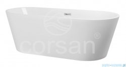 Corsan Salina wanna wolnostojąca 160x75 cm biała + syfon klik-klak E-026L