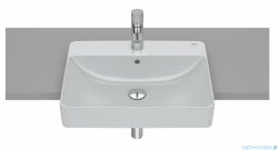 Roca FINECERAMIC umywalka wpuszczana w blat cienkościenna SQUARE 55x42 perłowa A32753S630