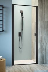 Radaway Nes 8 Black Dwj I Frame Drzwi wnękowe 90cm lewe czarny mat/szkło przejrzyste 10076090-54-56L