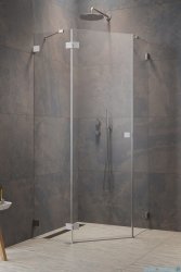 Radaway Essenza Pro Brushed Nickel Ptj kabina pięciokątna 90x80 lewa szczotkowany nikiel 10100000-91-01L/10100600-01-01