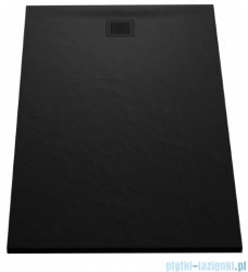 New Trendy Mori brodzik prostokątny z konglomeratu 120x90x3 cm czarny B-0406