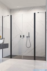 Radaway Nes Black Dwd II drzwi wnękowe 140cm W2 czarny mat/szkło przejrzyste 10037073-54-01/10041067-54-01