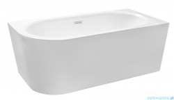 Besco Avita A-line 170x75cm wanna wolnostojąca przyścienna prawa akrylowa + syfon klik-klak złoty z przelewem slim #WAA-170APZS