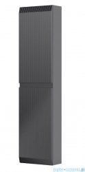 Oristo Brylant szafka boczna wysoka ryflowana 40x160x17cm czarny mat OR36-SB2D-40-8R