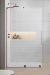 Radaway Furo SL Brushed Copper kabina Walk-in 90x200cm lewa szczotkowana miedź 10306488-93-01L/10110444-01-01