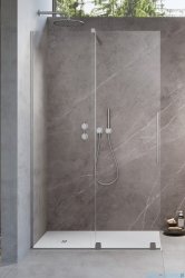 Radaway Furo Brushed Nickel kabina Walk-in 80x200cm lewa szczotkowany nikiel 10106438-91-01L/10110394-01-01