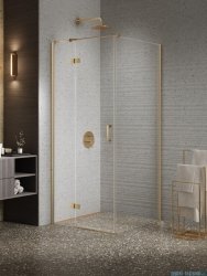 New Trendy Nesta Gold Brushed kabina 80x120x200 cm lewa wspornik równoległy złoto szczotkowane/szkło przejrzyste K-4405