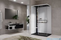 Novellini Glax 2 2.0 kabina z hydromasażem hydro plus 120x90 lewa czarna G222P290ST1L-1HU