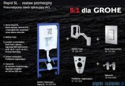 Grohe Zestaw stelaż Rapid Sl Fresh 5w1 Cosmopolitan+miska wisząca Roca Gap+deska wolnoopadająca 38827/A346477000/A801472006