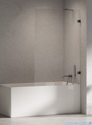 New Trendy Eventa Black Chrome Parawan nawannowy 100x150 cm z wspornikiem skośnym przejrzyste czarny połysk EXK-5692