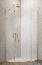 Radaway Essenza Gold Ptj kabina pięciokątna 80x100cm lewa szkło przejrzyste 1385010-09-01L/1385054-01-01