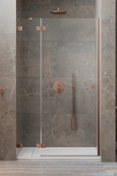 Radaway Essenza Pro Brushed Copper Dwj drzwi wnękowe 130cm lewe szczotkowana miedź 10099130-93-01L