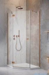 Radaway Essenza 8 Brushed Copper Ptj kabina pięciokątna 80x90cm lewa szczotkowana miedź 10490000-93-01L/10490400-01-01