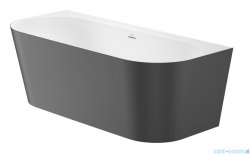 Roca Raina wanna przyścienna 170 x 75 cm biało czarna kompozytowa STONEX®, back-to-wall A2486680K0