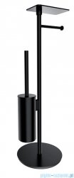 Omnires Modern Project stojak na papier i szczotkę toaletową z półką czarny mat MP60820BL