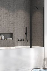 Radaway Nes Black Pnd II parawan nawannowy 100cm prawy czarny mat/szkło przejrzyste 10009100-54-01R 