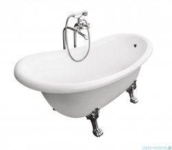 Besco Otylia Glam grafitowa 160x77 wanna wolnostojąca Retro + nogi czarne #WKO-160-GGB