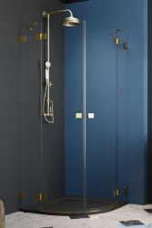 Radaway Essenza Pro Gold Pdd kabina 90x100cm złoty połysk/szkło przejrzyste 10095090-09-01L/10095100-09-01R