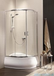 Radaway Premium Plus E Kabina półokrągła z drzwiami przesuwnymi 120x90x170 szkło brązowe 30483-01-08N