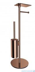Omnires Modern Project stojak na papier i szczotkę toaletową z półką miedź połysk MP60820CP