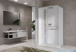 Novellini Glax 2 2.0 kabina z hydromasażem hydro plus 120x90 lewa srebrna G222P299SM1L-1BB