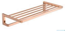 Roca Tempo półka ścienna na ręczniki z wieszakiem z odporną powłoką Everlux Rose Gold A817032RG0